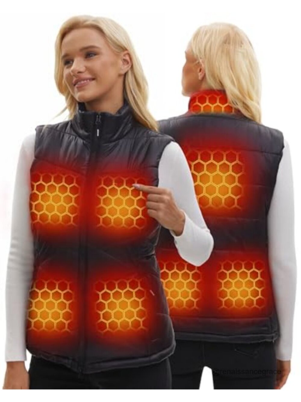 ARRIS 12V Heated Puffer Vest Lightweight Electric Heating Fleece Lining Winter
